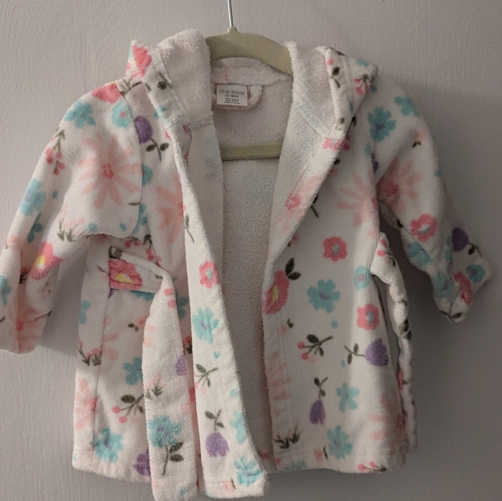 Never used baby girl bathrobe